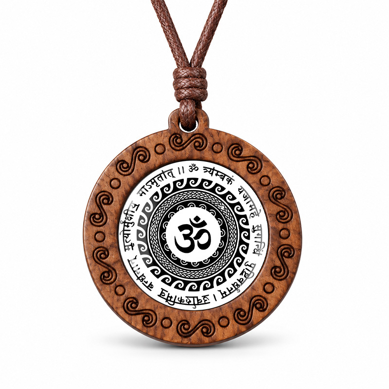 Buddhist Elements Pendant Necklace, Unisex Design